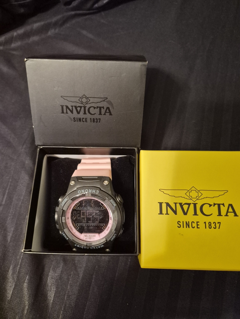 Invicta Pink and Black Chronograph Watch